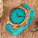 Luxury Royal Blue Bamboo Wrist Watch - Kirijewels.com
