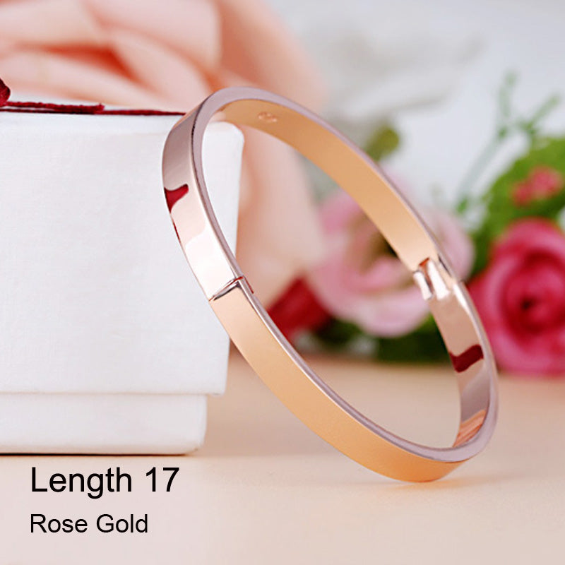 Free Luxury Stainless Steel Cuff Bracelet-Bracelet-Kirijewels.com-Style 2 Rose Gold 17-Kirijewels.com