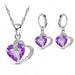 Lady's Heart 925 Sterling Silver Cubic Zirconia Jewelry Set - Kirijewels.com