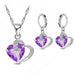 Lady's Heart 925 Sterling Silver Cubic Zirconia Jewelry Set - Kirijewels.com