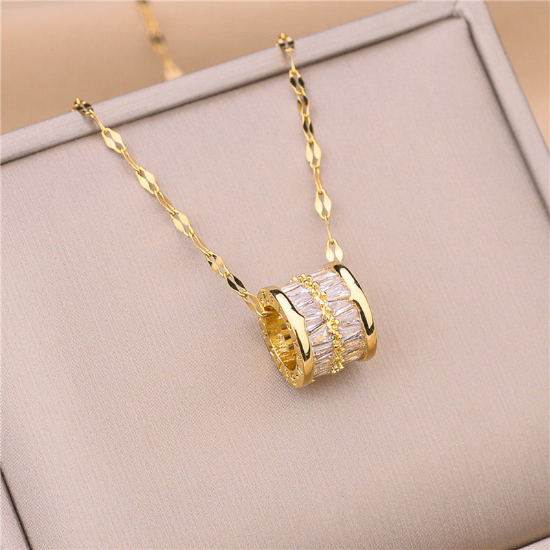 Crystal Clavicle Stainless Steel Wedding Chain Necklace