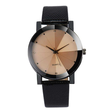 Quartz Stainless Steel Dial Leather Band Wrist Watch-Women's Watches-Kirijewels.com-black-Kirijewels.com