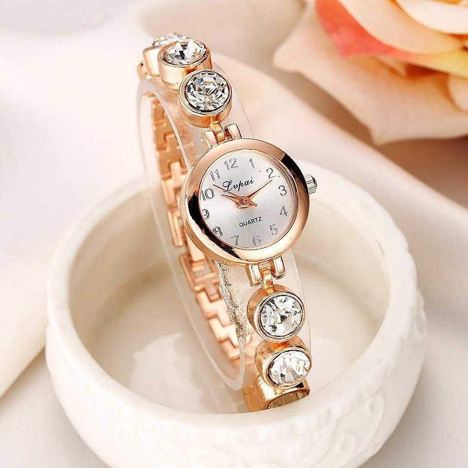 Round Quartz Analog Bracelet Wristwatch-Watch-Kirijewels.com-Gold 720-Kirijewels.com