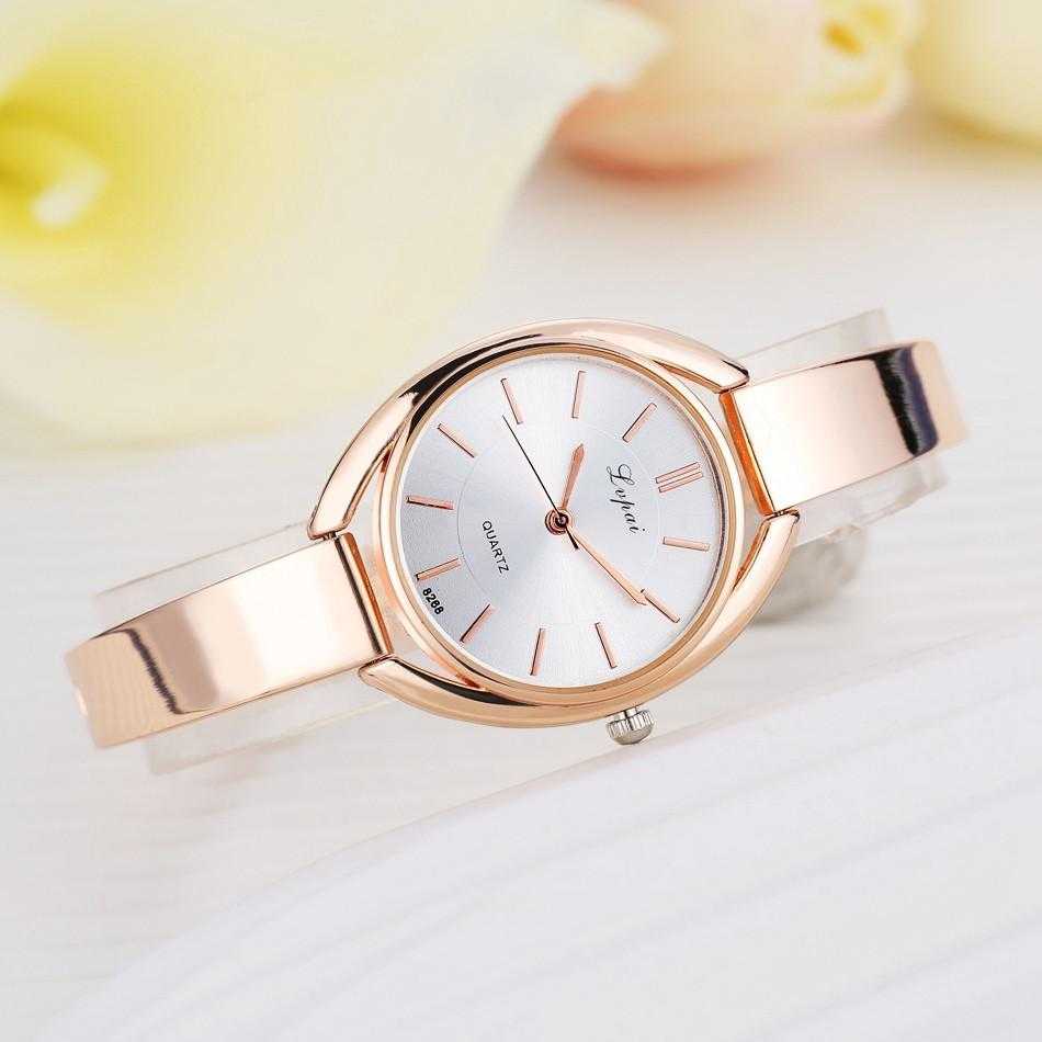 Lvpai Stainless Steel Crystal Round Wristwatch-Women's Watches-Kirijewels.com-Rose Gold White 2-Kirijewels.com