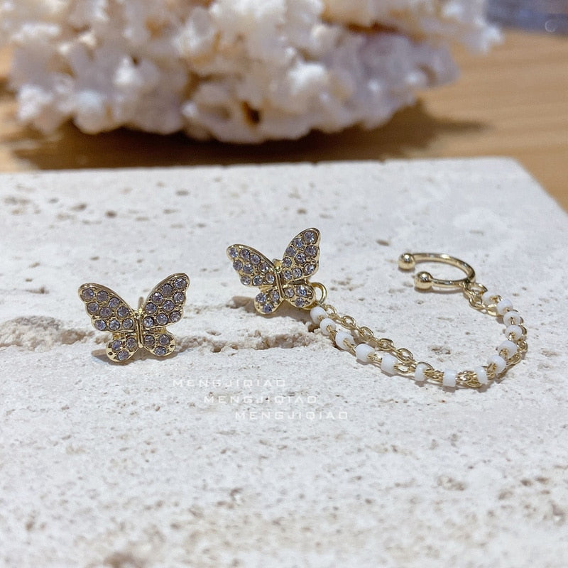 Angela Rhinestone Butterfly Stud Earrings
