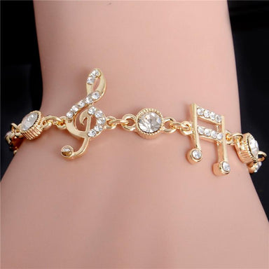 MISANA Luxury Musical Notes Crystal Bracelet-Chain & Link Bracelets-Kirijewels.com-gold-Kirijewels.com