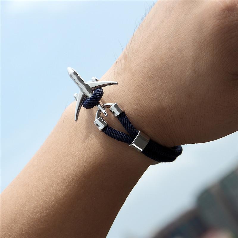 Rope Chain Anchor Airplane Bracelet - Kirijewels.com