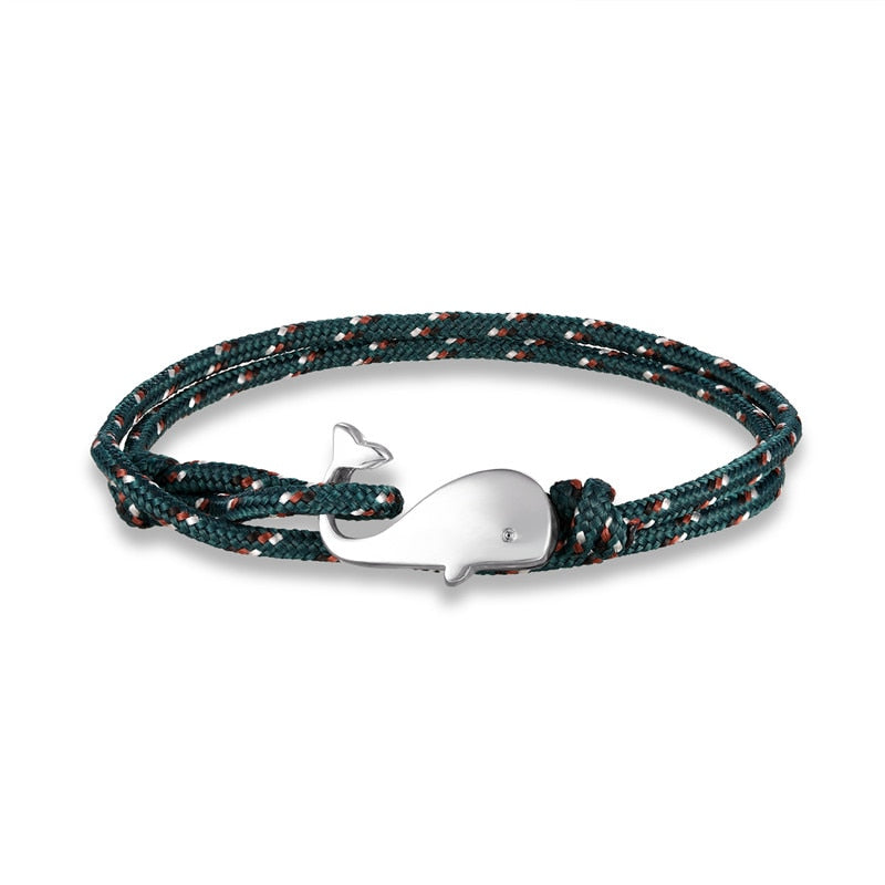 Navy Style Parachute Cord Whale Tail Anchor Bracelet
