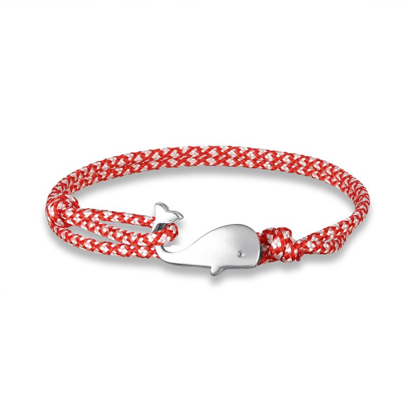 Navy Style Parachute Cord Whale Tail Anchor Bracelet