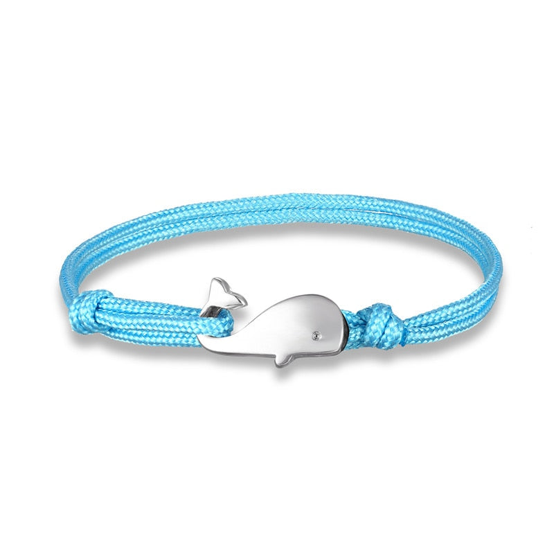 Navy Style Parachute Cord Whale Tail Anchor Bracelet