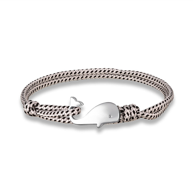 Navy Style Parachute Cord Whale Tail Anchor Bracelet