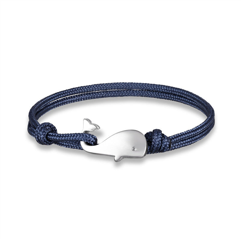 Navy Style Parachute Cord Whale Tail Anchor Bracelet