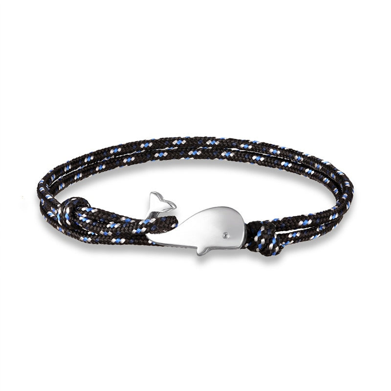 Navy Style Parachute Cord Whale Tail Anchor Bracelet