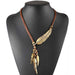 Rope Chain Feather Necklace/2-Pendant Necklaces-Kirijewels.com-Red & Gold-Kirijewels.com