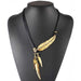 Rope Chain Feather Necklace/2-Pendant Necklaces-Kirijewels.com-Black& Gold-Kirijewels.com
