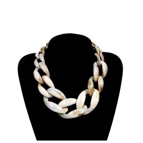 Ella Bohemian Frosted Plastic Choker Necklace