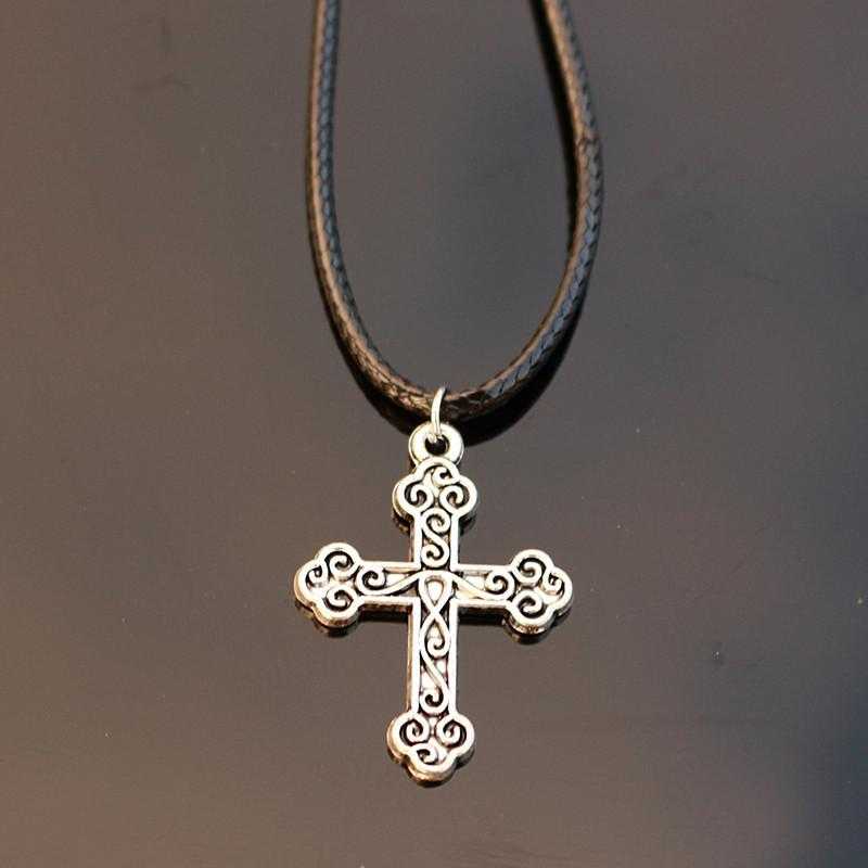Elephant Wing Cross Love Leather Necklace-Pendant Necklaces-Kirijewels.com-N790-Kirijewels.com