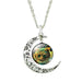 Moon Cat Necklace-Necklace-Kirijewels.com-Brown & Green IB2398-Kirijewels.com