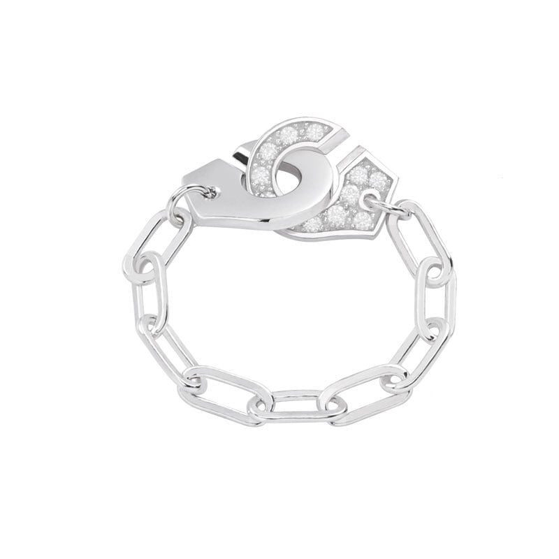 Menotti 925 Sterling Silver Handcuff Ring