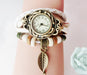 Genuine Leather Leaf Wrist Watch-Women's Watches-Kirijewels.com-White-Kirijewels.com