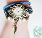 Genuine Leather Leaf Wrist Watch-Women's Watches-Kirijewels.com-Blue-Kirijewels.com