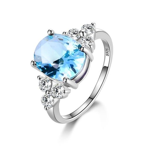Gemstone Topaz 925 Sterling Silver Wedding Ring - Kirijewels.com