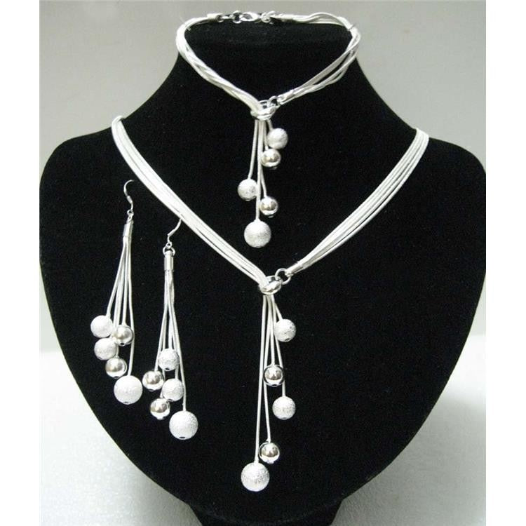 Sterling Silver Ball Jewelry Set
