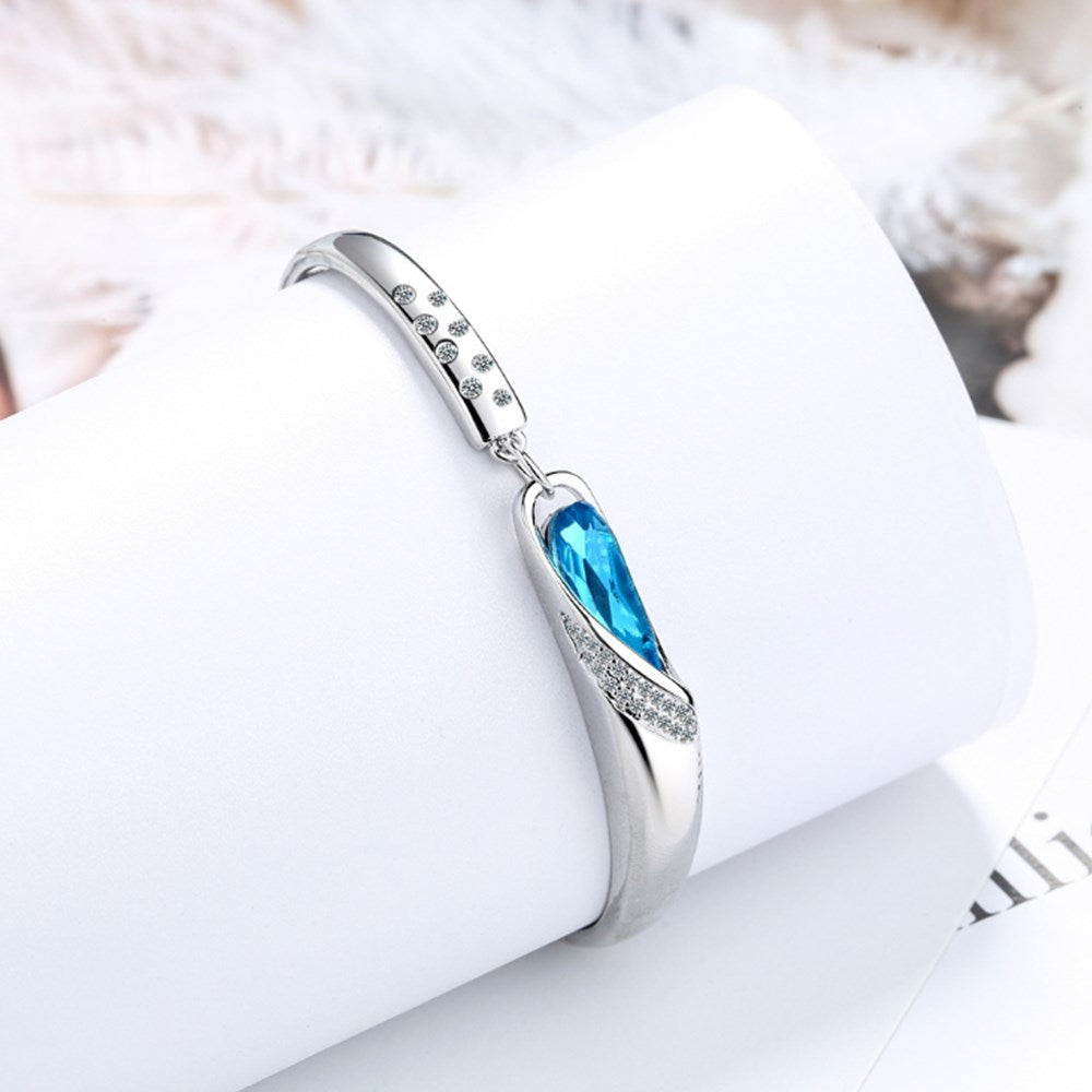 Blue Crystal 925 Sterling Silver Bracelet