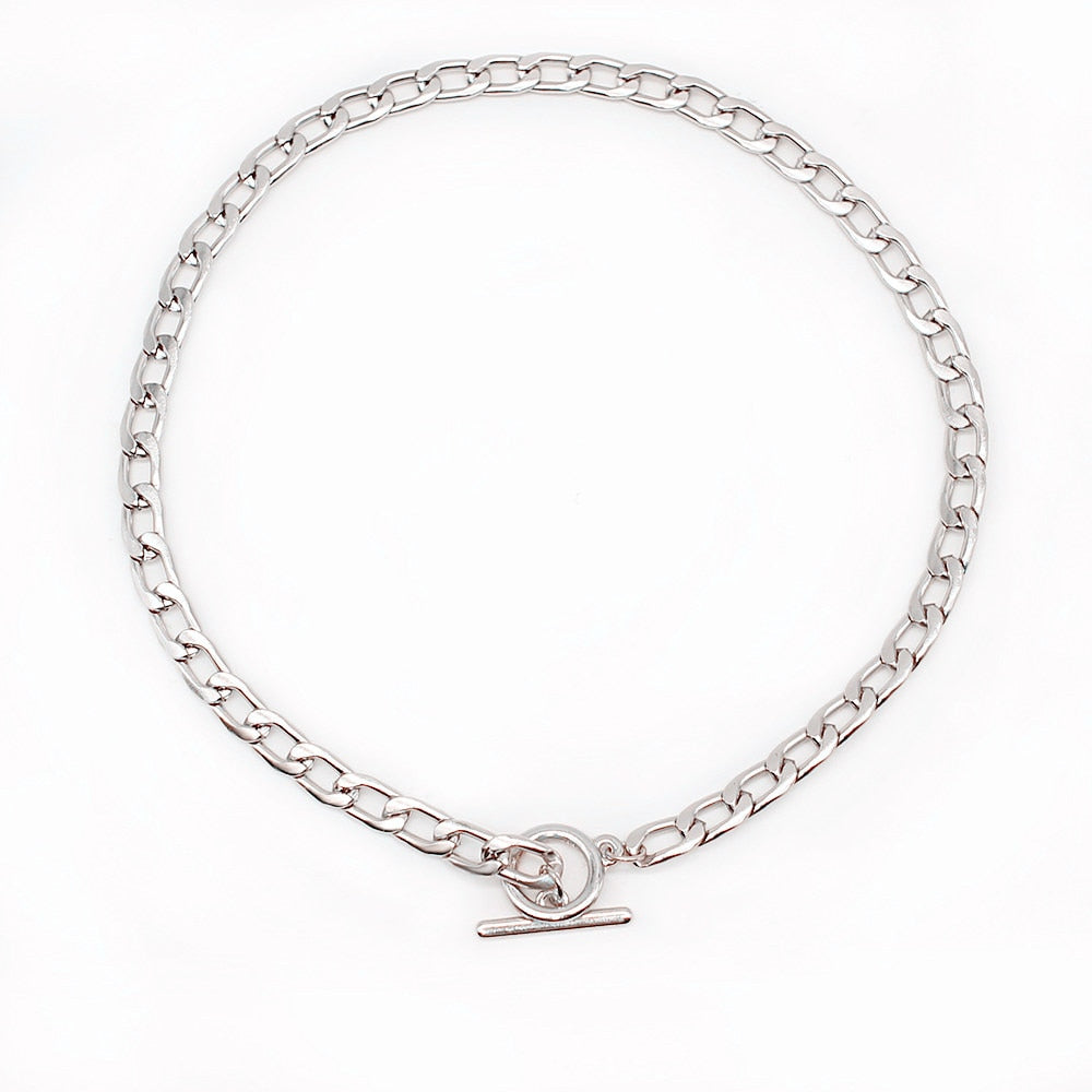 Taylor Toggle Clasp Linked Circle Choker Necklace