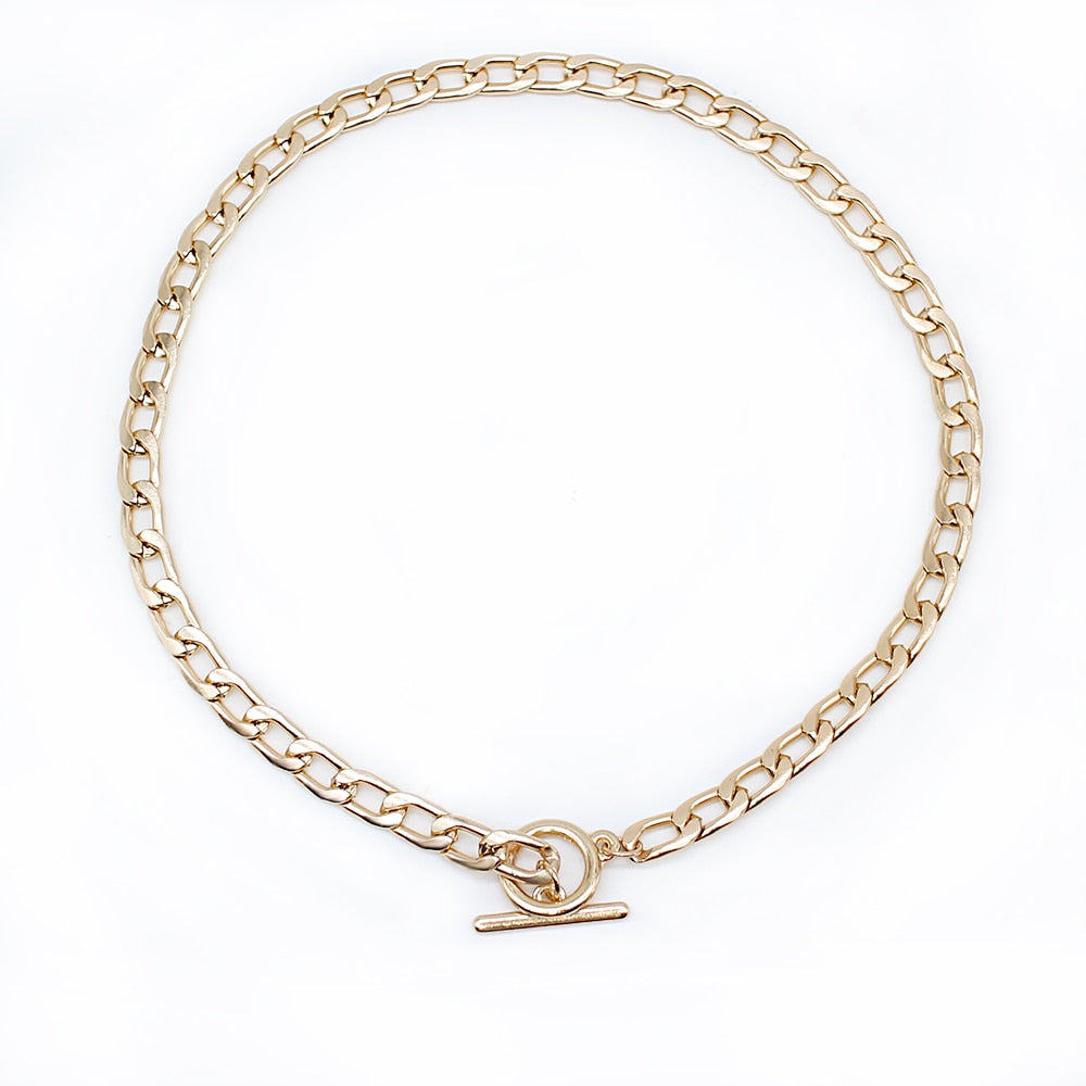 Taylor Toggle Clasp Linked Circle Choker Necklace