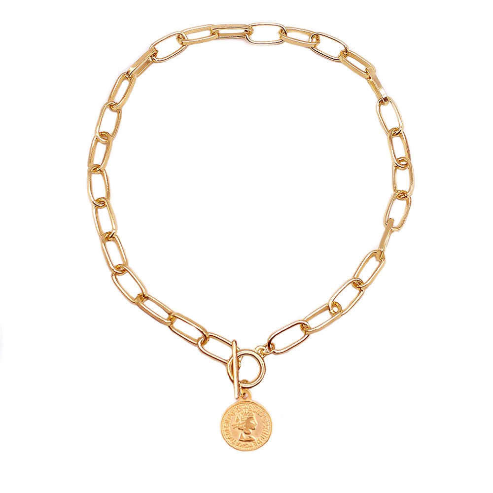 Taylor Toggle Clasp Linked Circle Choker Necklace