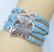 Leather Vivid Butterfly Bracelet-Charm Bracelets-Kirijewels.com-blue-Kirijewels.com