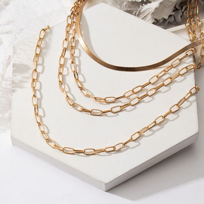 Emma Multilayer Gold Chain Necklace