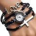 Music Bracelet Angel Wing Watch-Women's Watches-Kirijewels.com-Black-Kirijewels.com