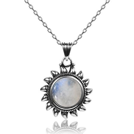 Natural Moonstone 925 Sterling Silver Necklace - Kirijewels.com