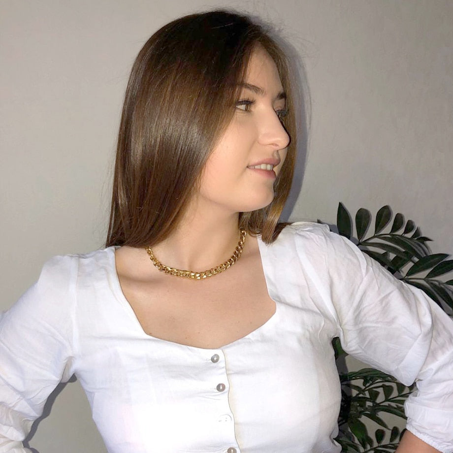 Neck Heavy Stainless Steel Cuban Chain Necklace
