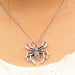 Antique Silver Plated Spider Pendant Necklace-Pendant Necklaces-Kirijewels.com-Silver N946-Kirijewels.com