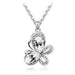 Free Rhinestone Butterfly Necklace-Pendant Necklaces-Kirijewels.com-silver white-Kirijewels.com