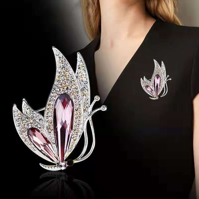 Corsage Crystal All-match Butterfly Brooch