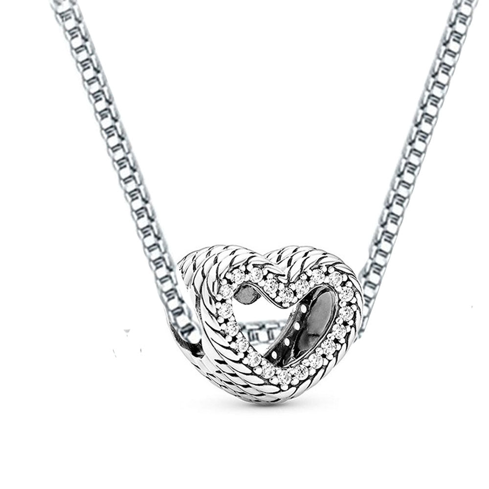 Love Cube Silver Plated Zircon Clavicle Chain Necklace