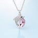 Rhinestone Crystal Dolphin Pendant Necklace-Pendant Necklaces-Kirijewels.com-X13F-pink-Kirijewels.com
