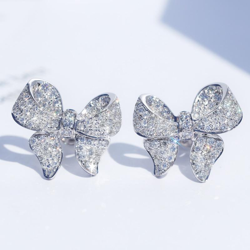 Ava S925 Sterling Silver Bowknot Earrings - Kirijewels.com