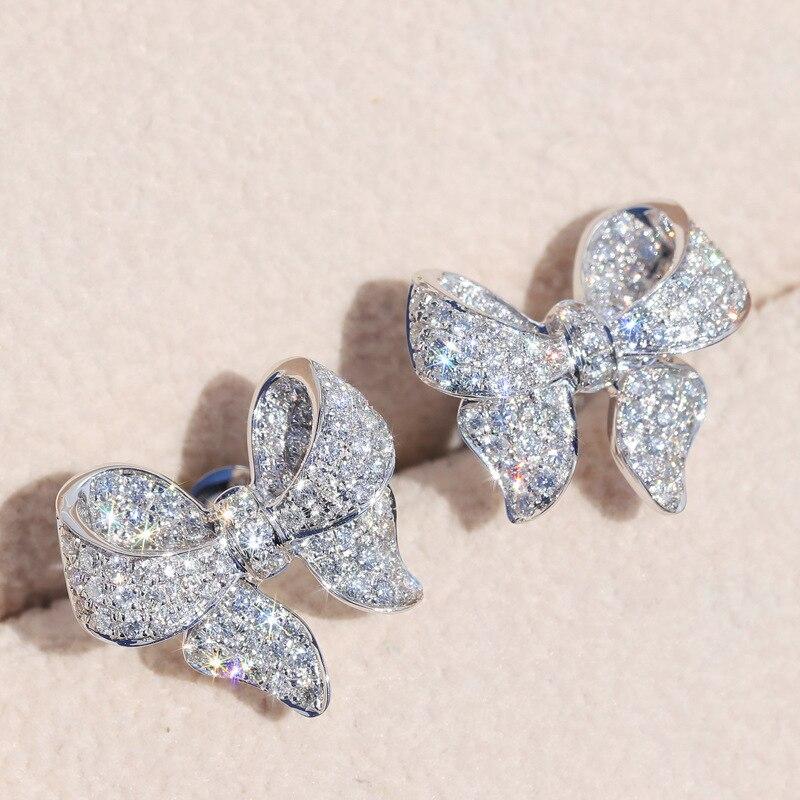 Ava S925 Sterling Silver Bowknot Earrings - Kirijewels.com