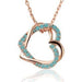 Free Austrian Crystal Double Heart Necklace-Necklace-Kirijewels.com-Ocean Blue-Kirijewels.com