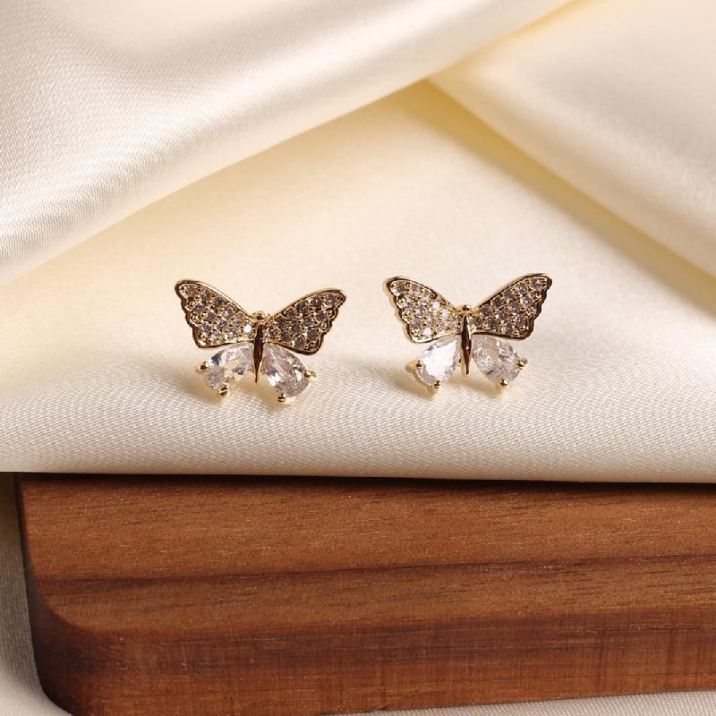 Emma Cubic Zirconia Butterfly Earrings - Kirijewels.com