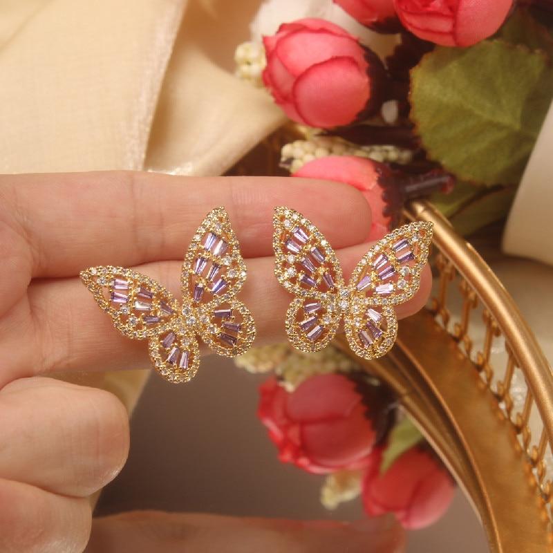 Emma Cubic Zirconia Butterfly Earrings - Kirijewels.com