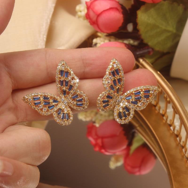 Emma Cubic Zirconia Butterfly Earrings - Kirijewels.com