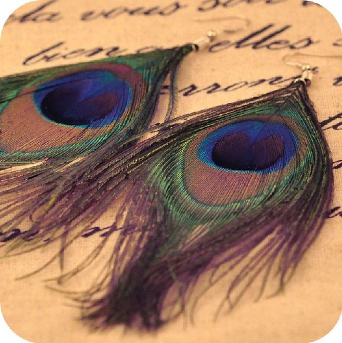 Luxury Peacock Feather Earrings - Kirijewels.com