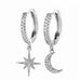 Cubic Zirconia Star And Moon Earrings - Kirijewels.com