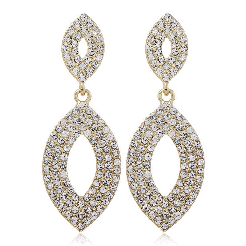 Lucy Rhinestone Crystal Long Tassel Wedding Earrings